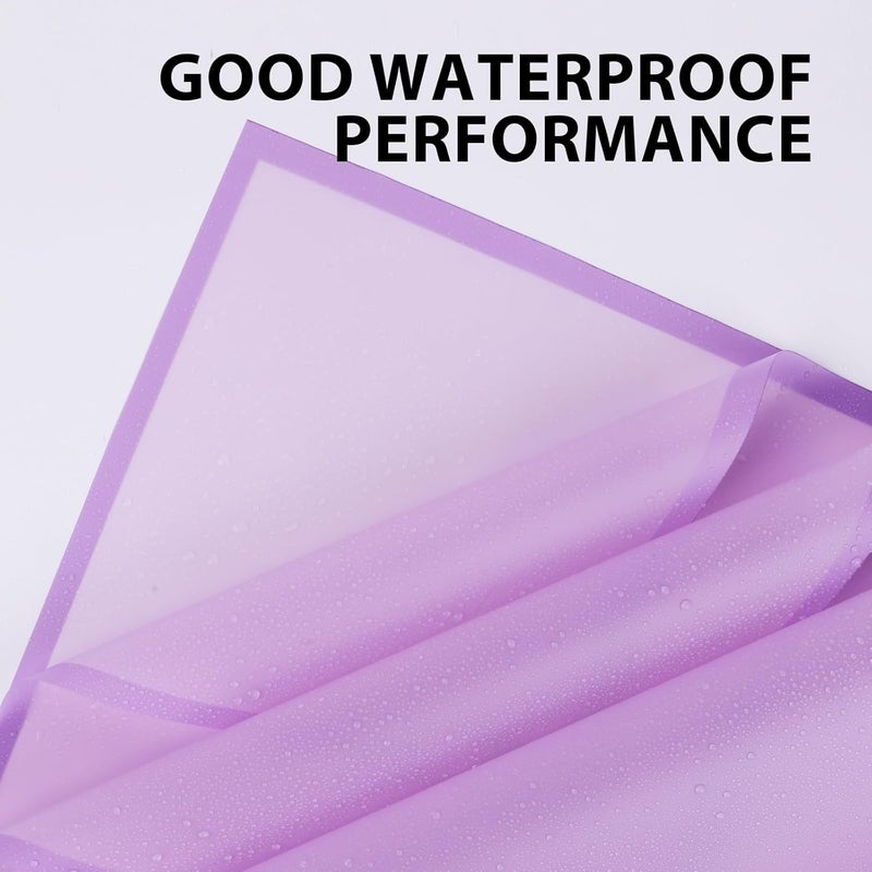 FUHITIM 20 Sheets Flower Wrapping Paper - Waterproof Floral Bouquet Packaging Paper for DIY Crafts，Florist Supplies Packaging Paper for Wedding Birthday Gift (Translucent Lilac Purple) - Image 3